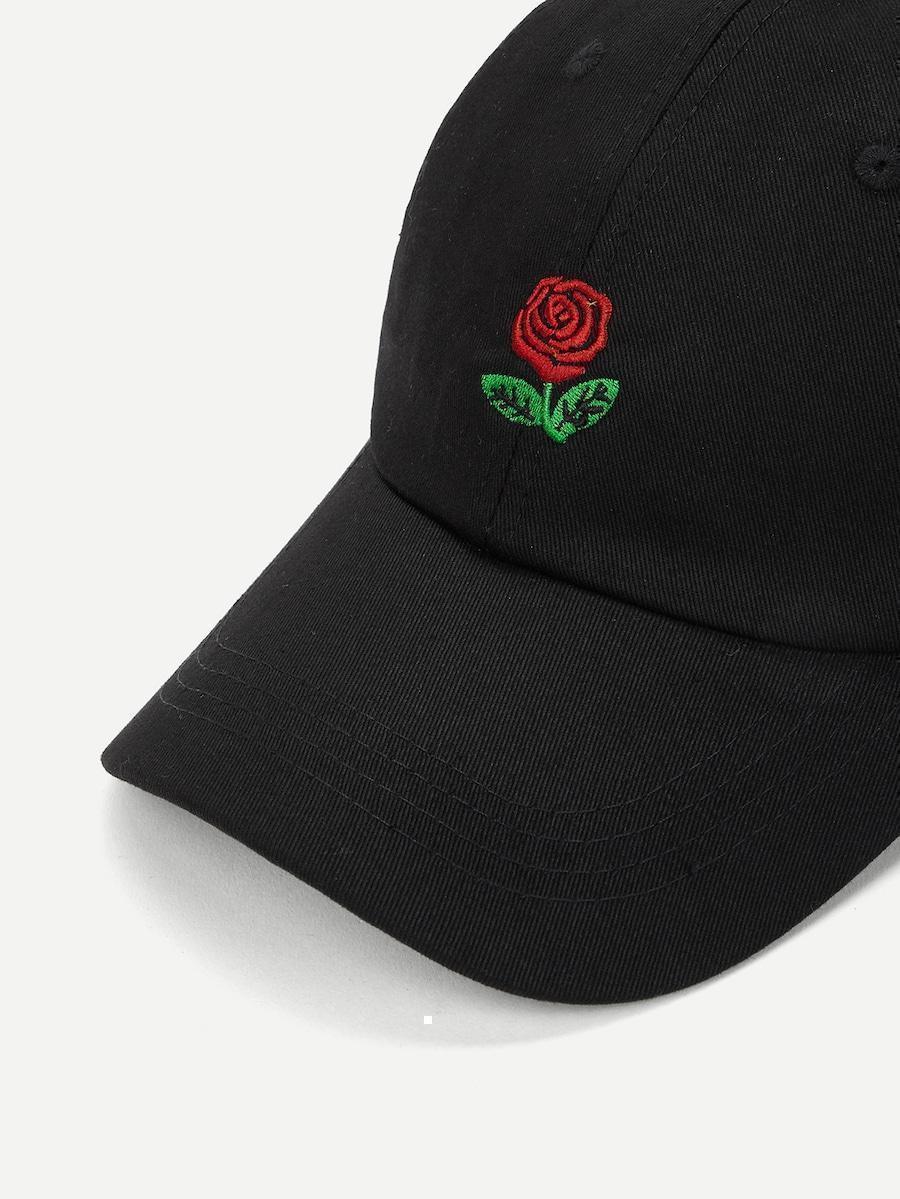 Men Rose Embroidery Baseball Cap