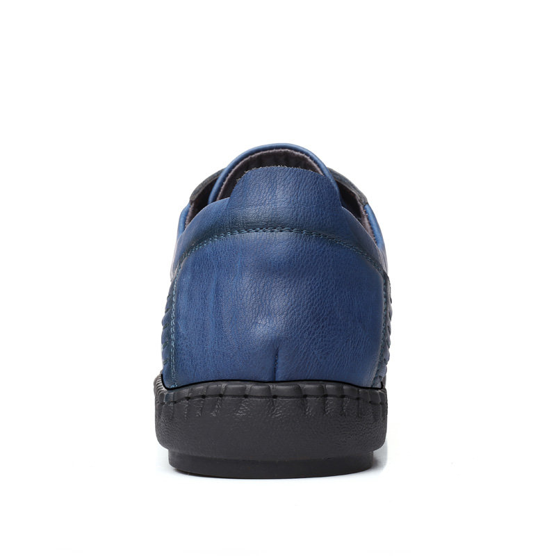 Men Pure Color Leather Anti-collision Non Slip Casual Shoes