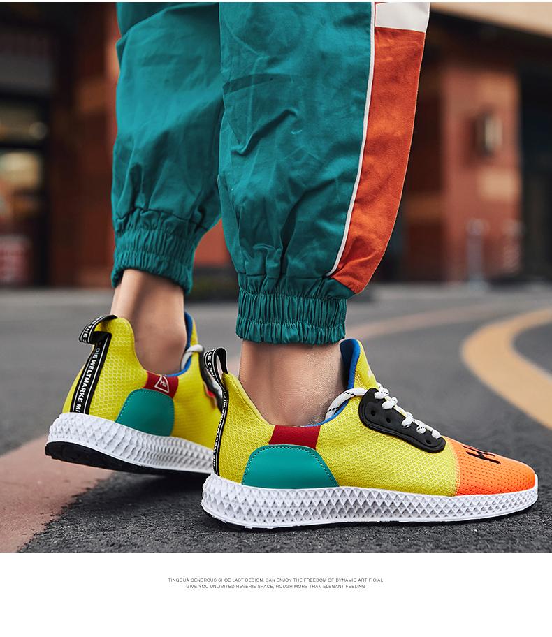 Mesh Breathable Spring Fashion Lace-Up Rubber Sole Shoes