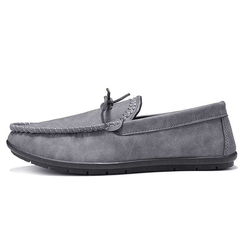 Men Pure Color Soft Sole Flat Slip On Casual Loafers