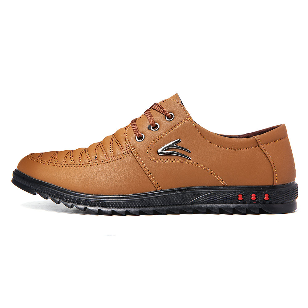 Men Microfiber Leather Lace Up Soft Casual Driving Shoes