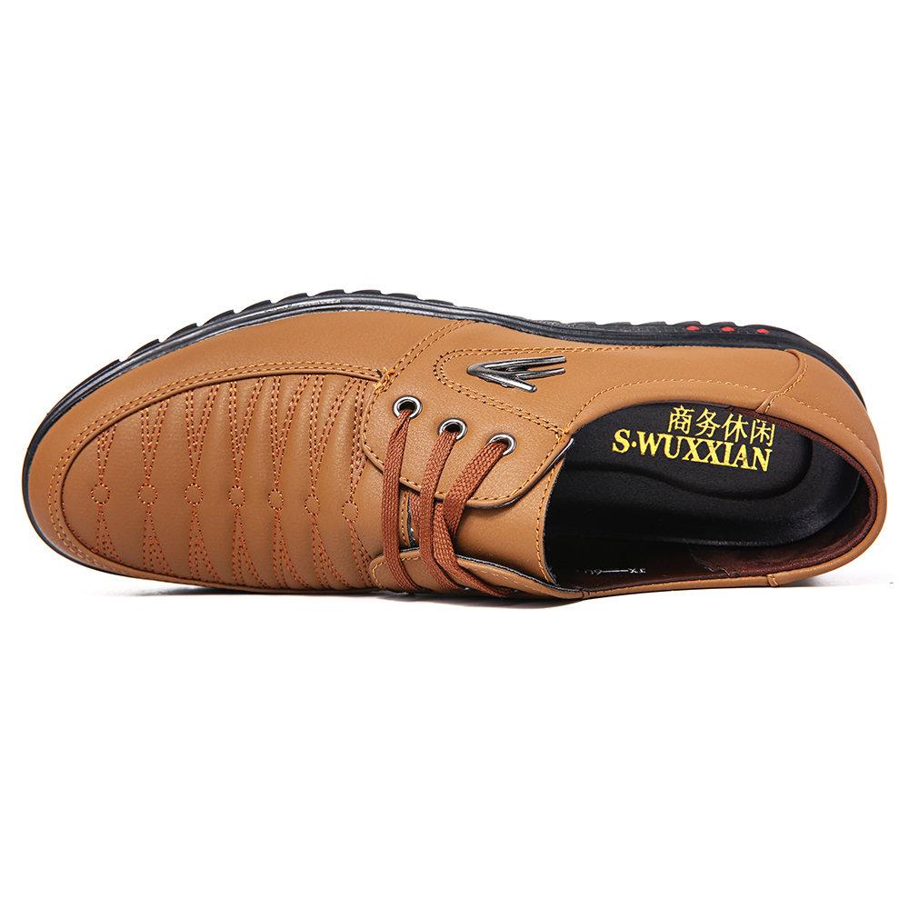 Men Microfiber Leather Lace Up Soft Casual Driving Shoes